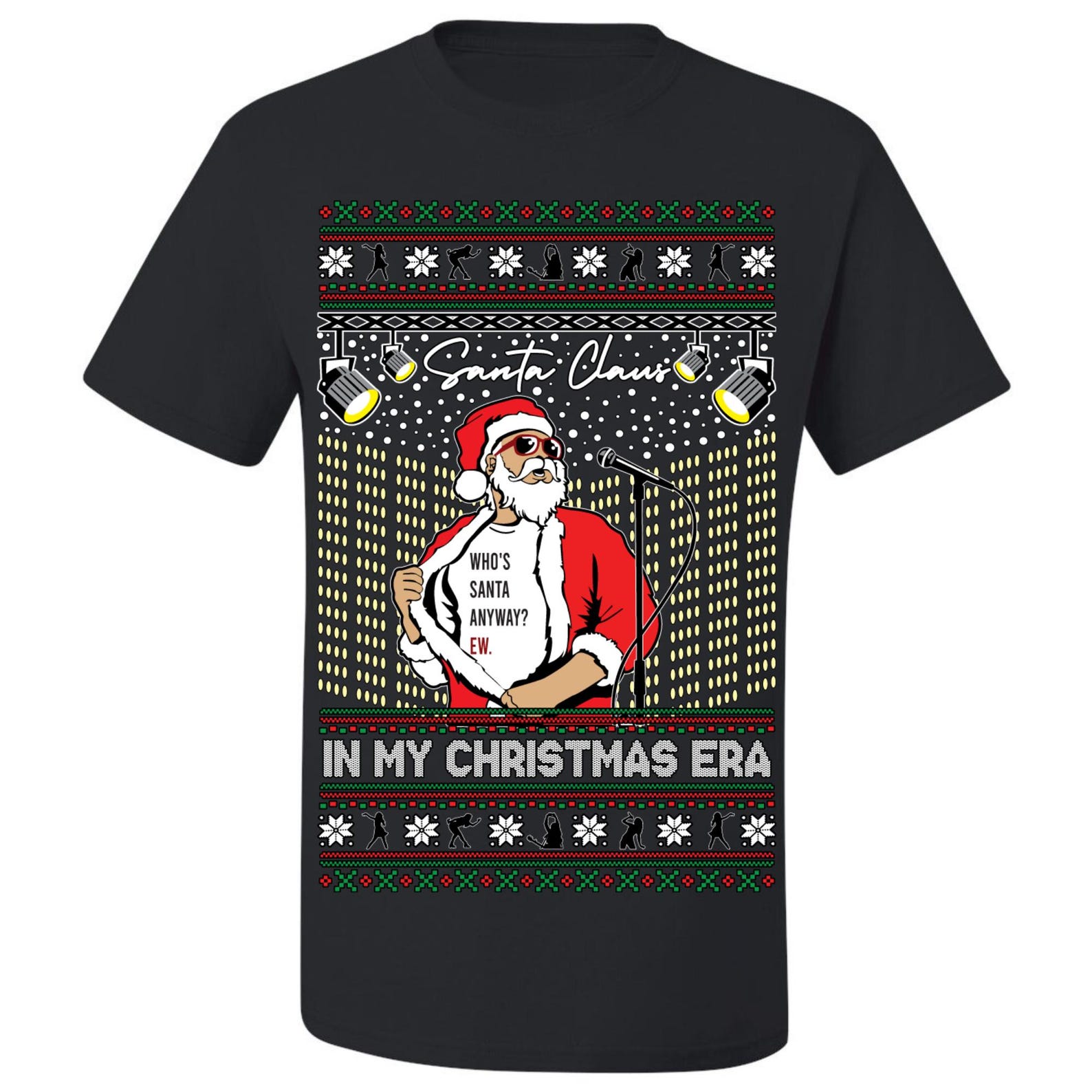 Ugly Christmas T-Shirt Santa Claus In My Christmas Era Tee Shirt XL