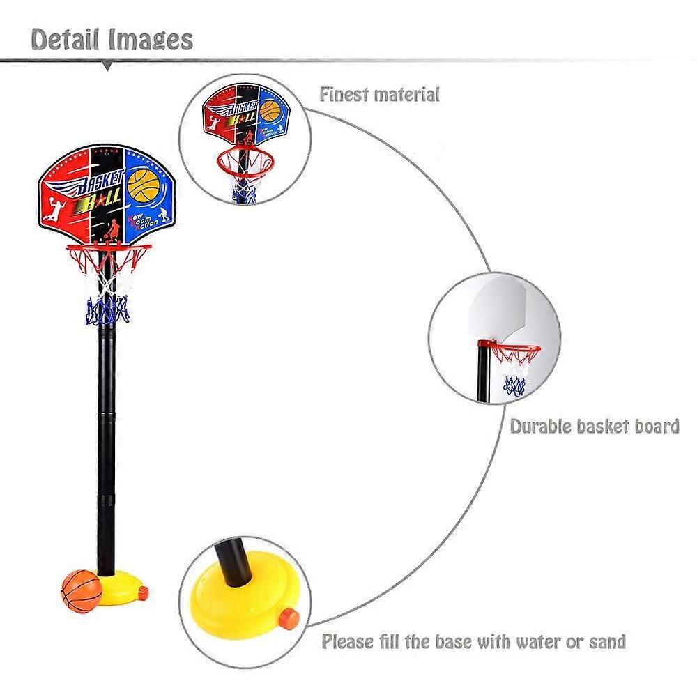 Kids Children Portable Basketball Hoops Set Stands Adjustable Height with Inflator Toys Outdoor Summer Garden