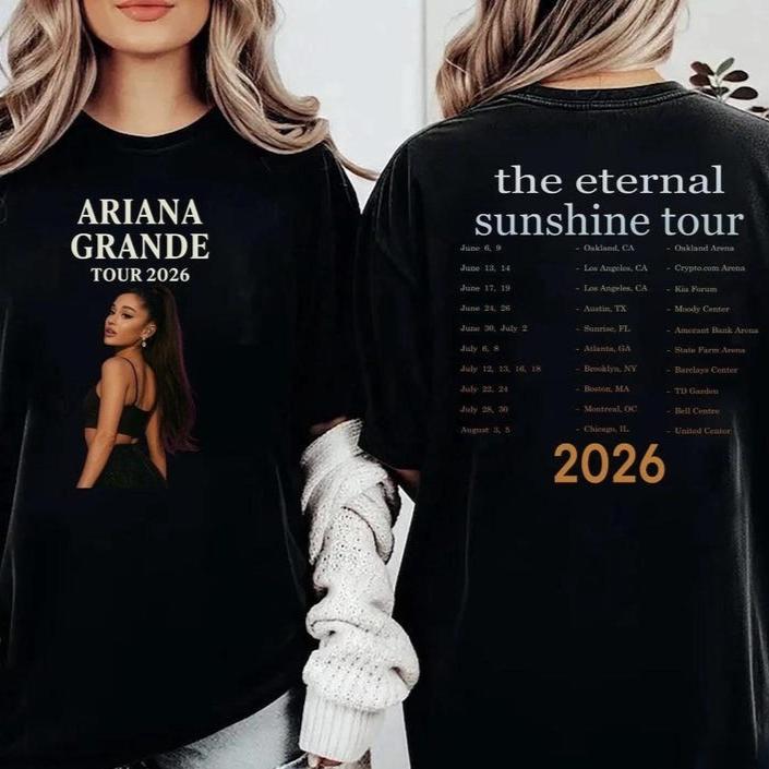

Ariana Grande Shirt, The Eternal Sunshine Tour 2026 Tee, Concert Merch, Custom Gift for Her, Ariana Fan Shirt, Tour Dates Graphic T-shirt XXXL