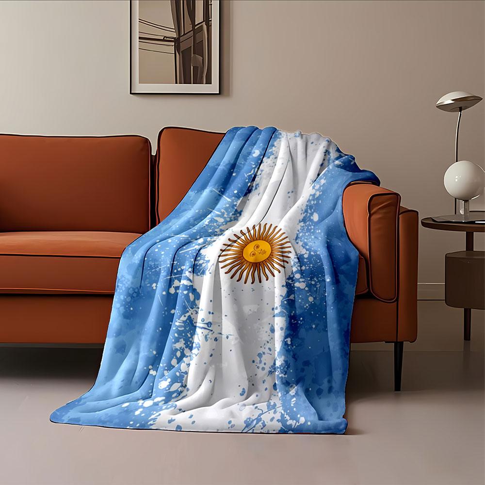 Argentinien Flagge Kunstdecke für alle Jahreszeiten Decke Mittagspause Überwurf Geschenk