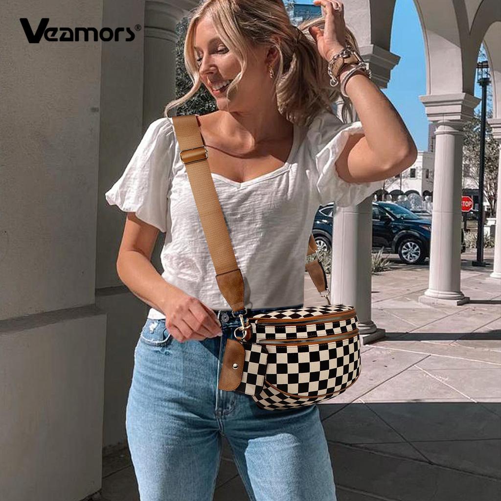 Women Adjustable Strap Crossbody Bag Vintage Shell Waist Bag Casual Daily Shoulder Purse