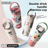 600/900ML 304 Stainless Steel Ice Water Cup With Straw Vacuum Car Thermos Cup Large Portable Double Drink Insulation Cup New