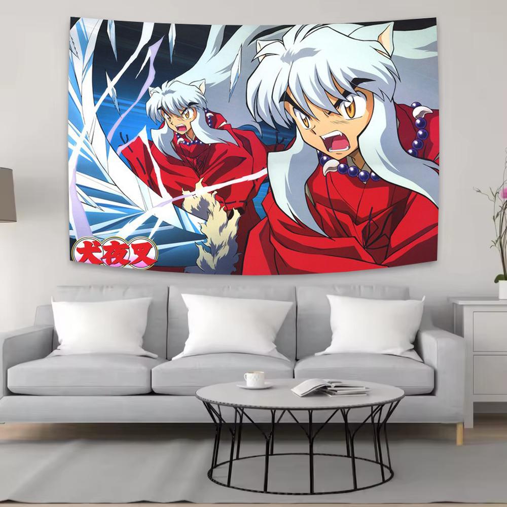 I-Inuyasha Anime Tapestry Wall Art Cool Room Stuff Large Tapestry Wall Backdrop Decoration Accessories