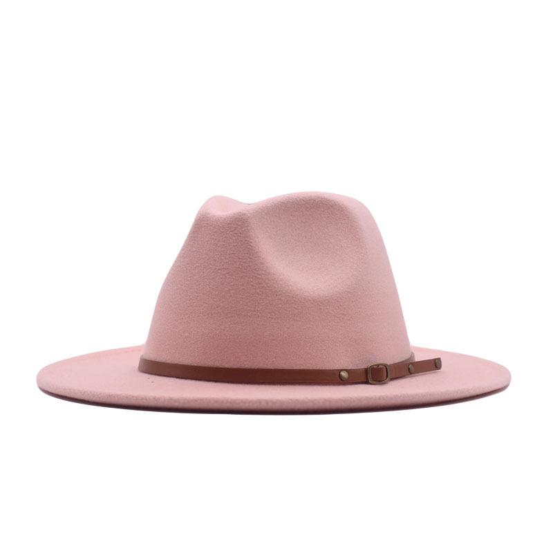 Europäischer, amerikanischer Herbst- und Winter-Kaffeefarbe Jazzhut Kinder Britischer Retro-Flachkrempen-Wollhut Filzhut Vielseitiger Mode-Hipster Zylinder