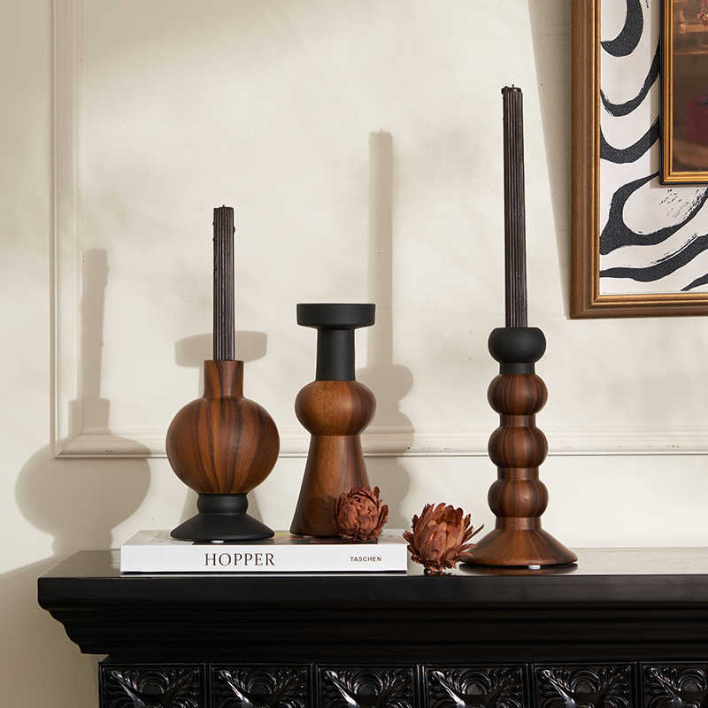 French antique fireplace decoration ornament stone marble retro candlestick desktop soft decoration display