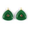 1PC Natural Stone Brass Charms 18K Gold Plated Cubic Zirconia & Gemstone Geometric Pendants for Women Diy Necklace Making