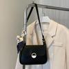 Korean Style PU Leather Shoulder Bag with Ribbon Chain Crossbody Bag  Office Worker
