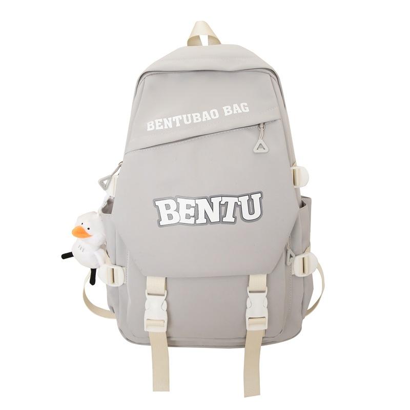 

Школьная сумка с буквенным принтом, женский рюкзак для старшеклассников, нейлоновый рюкзак большой емкости серый