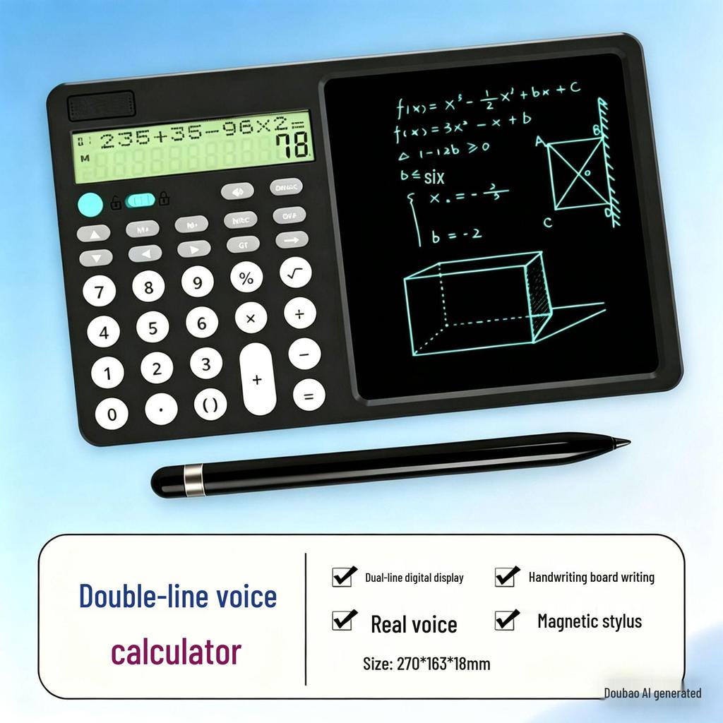 High-Brightness XL Screen Desktop Calculator with Writing Pad