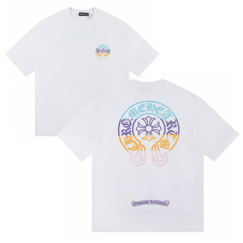 W385 CHROME HEARTS Estate 2026 Nuova T-shirt Uomo e Donna in Cotone di Alta Qualità Girocollo Larga Taglia Larga T-shirt per Coppia
