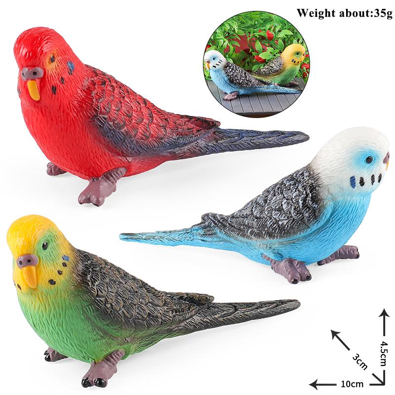 Oenux Bird Forest Animal Parrot Macaw Cockatiel Cockatoo Agapornis Puffin Model Solid PVC Garden Decoration Education Kids Toy