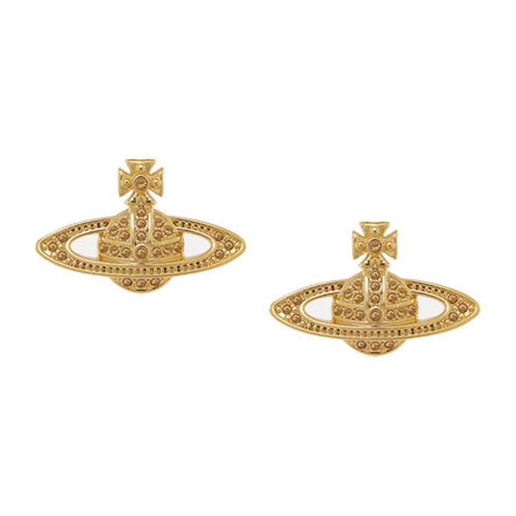 

Vivienne Westwood Celestial Shaped Brass Crystal Earrings Women earrings Gold 62020143-02R838 Box+Shopping Bag