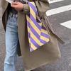 Handmade Knit Handbag Women Mini Knot Wrist-bag Female Casual Color Wide Stripe Tote Shoulder Bag Student Reusable Shopping Bag