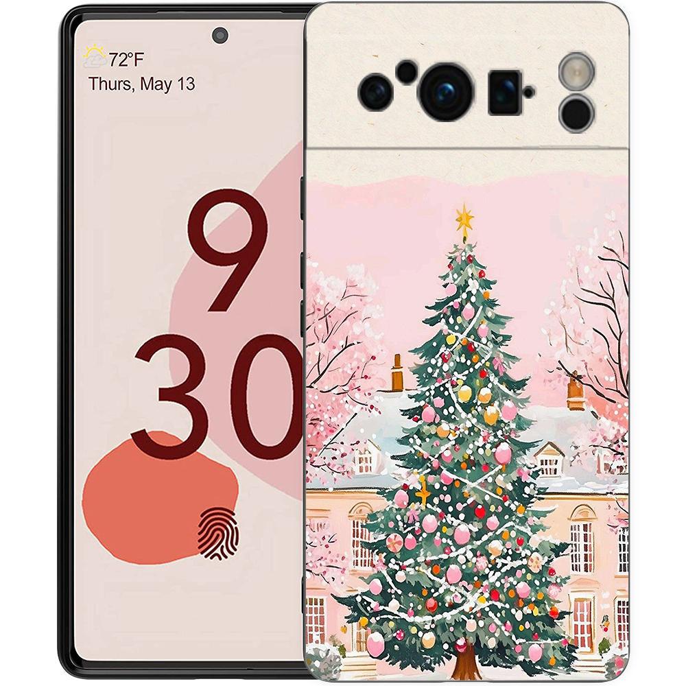 

Phone Case Cover for Google Pixel 10 9 8 7 6 7A 6A Pro Shockproof Soft TPU 10 9 Pro XL Bag Merry Christmas Beautiful Winter Snow Pixel 7