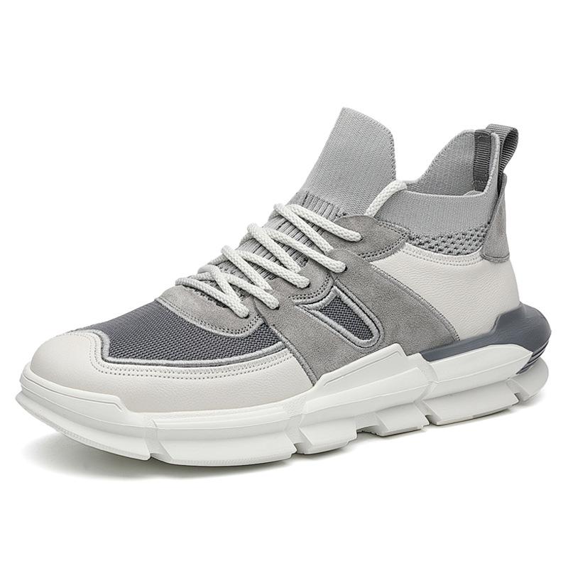 

Мужские кроссовки Fly-Watch из дышащей сетки, мужские, сезон 2024, новые повседневные кожаные кроссовки для бега 38 белый