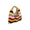 Marni Market Letter Patch Wave Design Woven Technology Acrylic Knit Mini Handbag Women handbag Brown Multicolor SHMH0050A2FW305STW54
