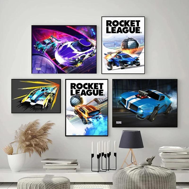 

Постер игры Rocket League Неоновая картина на холсте Видеоигра Настенное искусство Картина для современной комнаты мальчика Гостиной Домашний декор 20x30cm no frame