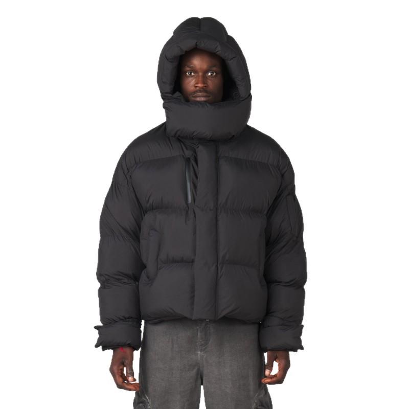 American Retro Street Winter Warm Puffer Jacket Teen Boys Loose Fit Striped Hooded Coat