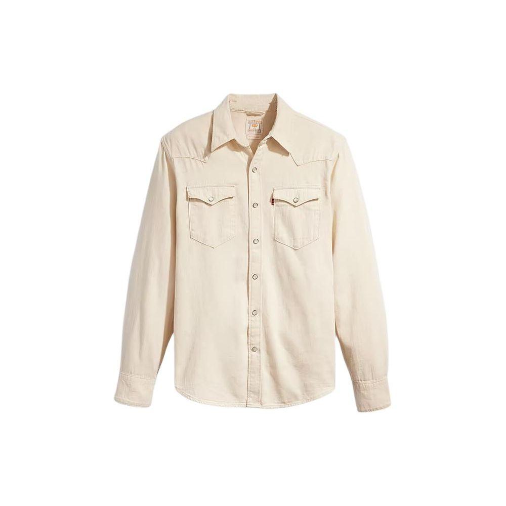 

Рубашка в западном стиле Levis Barstow стандартного кроя 50-х годов однотонная с воротником однобортная приталенная с длинным рукавом мужская рубашка рубашки молочно-белый 85744-0068 XS