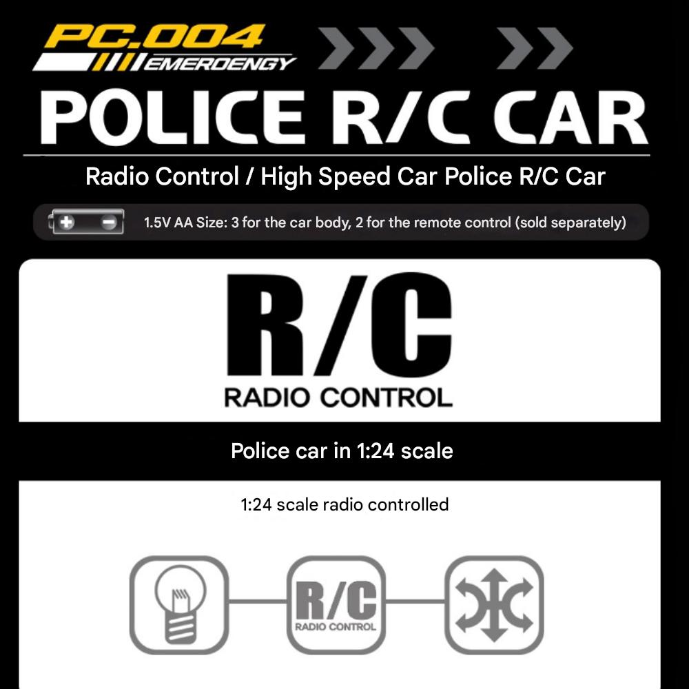 Mașinuță Poliție CK RC Jucărie Funcțională, Culori Asortate, 1 Set