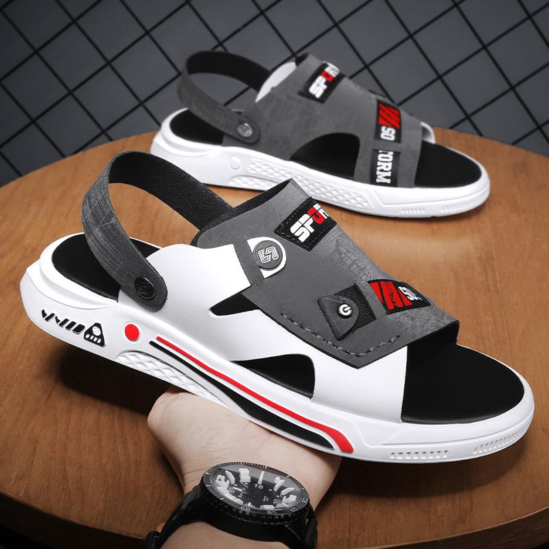 Fashion CYYTL Sandals For Men Slippers Leather Casual Outdoor Beach Slides 2024 Summer Male Shoes 2 Wear Flip-Flops Walking Fisherman