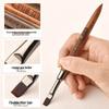 Premium Nail Art Gel Brush with Japanese Sandalwood Handle - Round & Flat Heads