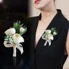 Corsage Brooch High Simulation Festive Decorative Bright Color Handmade Bridegroom Groom Boutonniere for Banquet