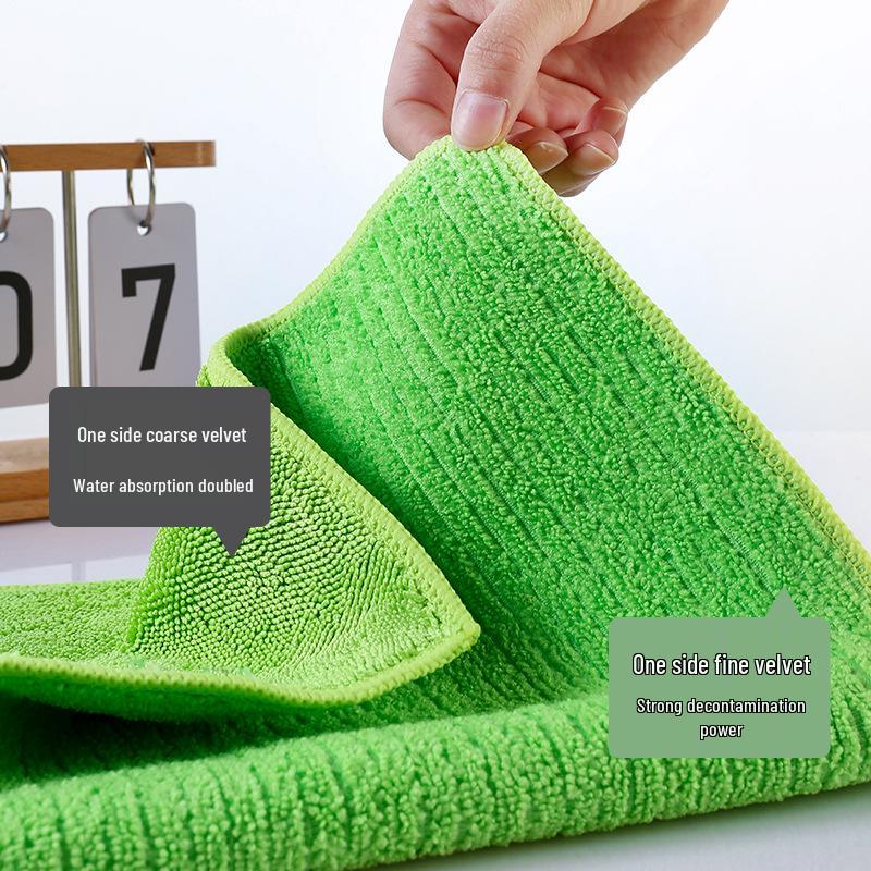 Thick Double-Layer Absorbent Flat Mop Cloth Replacement - No-Shed Wiping Cloth for Floor Cleaning