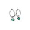 Women Luxury Square Emerald Gold Plated Huggie Hoop Earrings Jewelry