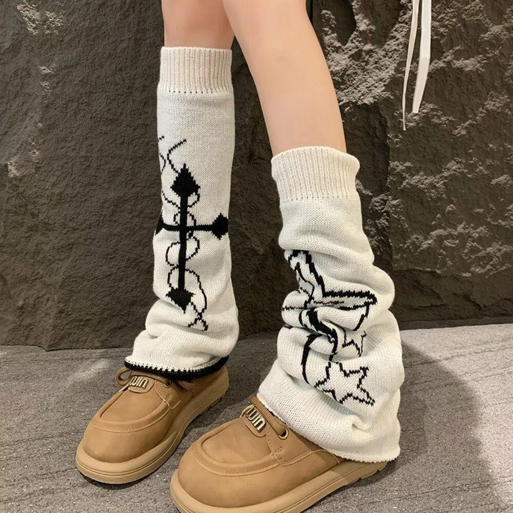 Sweet Cool Long Tube Socks Y2K Leg Warmers Fashion Knitted Wide Leg Hosiery