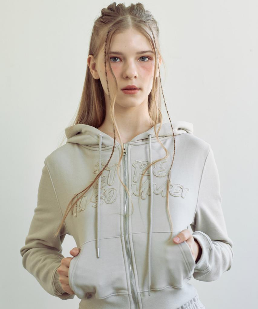 Etre Au Sommet Pigment Washed Zip-Up Hoodie (Beige)