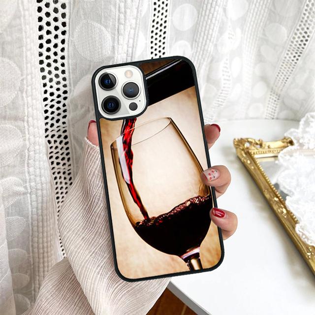 Rotwein Glas Handyhülle Für Samsung Galaxy S10 S22 S23 S24 Note 10 20 Lite S20 Plus S21 Ultra Rückseite