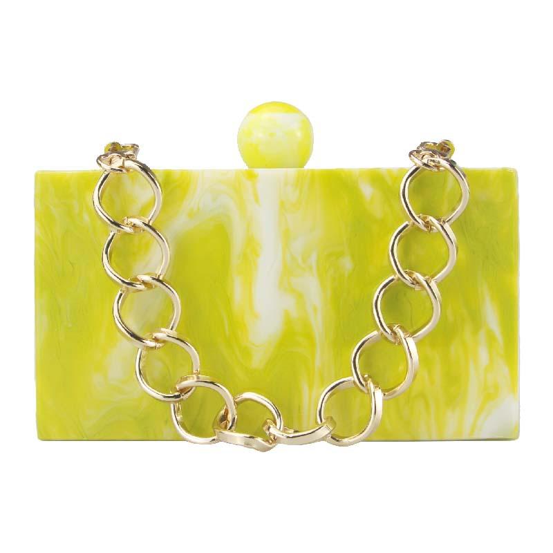 Acrylic Handbags Clutch Evening Bag Female Wedding Party Luxury Brand Designer Marble Square Shoulder Crossbody Women's Bags