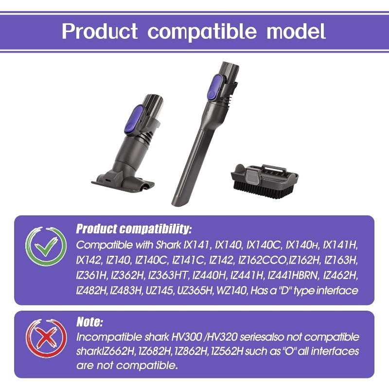 Vacuum Crevice Tool Brush Replacement Parts Compatible with Shark Pet Cordless Stick IX141 IZ162H IZ163H IZ362H IZ562H IZ140 IZ142 UZ145 Removable