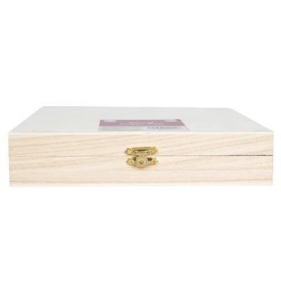 Caja de Madera sin Acabar para Puros Manualidades Proyectos DIY Caja de Almacenamiento con Bisagra para Recuerdos Organizador de Joyas Materiales de Arte Diseño Minimalista