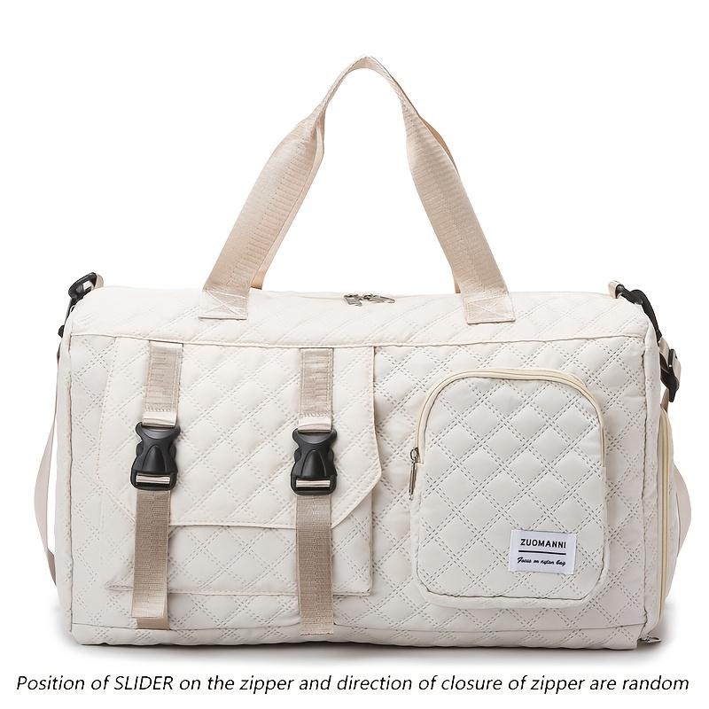 Large Capacity Argyle Travel Duffle Bag, Sports Gym Bag - Spacious & Highly Portable with Shoe Compartment for Overnight Trips