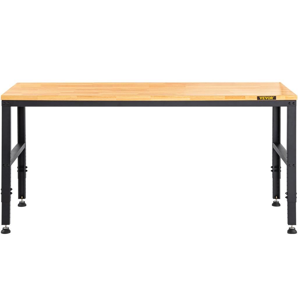 VEVOR Workbench Adjustable Height, 183 x 64 cm Garage Table with 72 – 97 cm Heights & 900KG Load Capacity