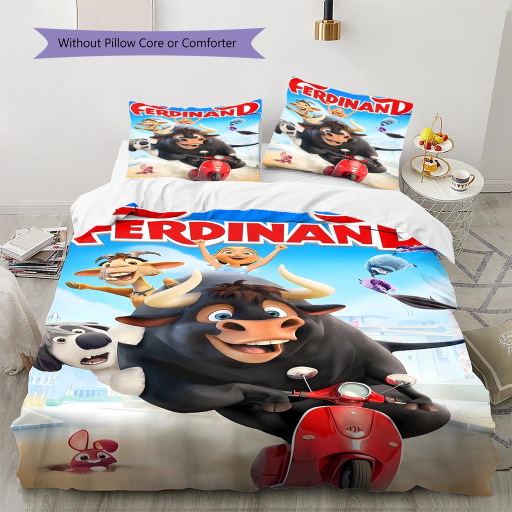 Ferdinand Pattern Bedding,Quilt Set Quilt Cover Pillowcase Home Birthday Gift (1 * duvet cover + 2 * pillowcase, without core)