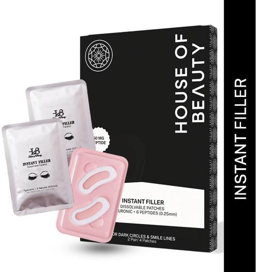 HOUSE OF BEAUTY Instant Filler - Dissolvable Patches 0.25mm for Skin, Face Glow, Dark Circles, Fine Lines, Under Eye (2 Pairs)