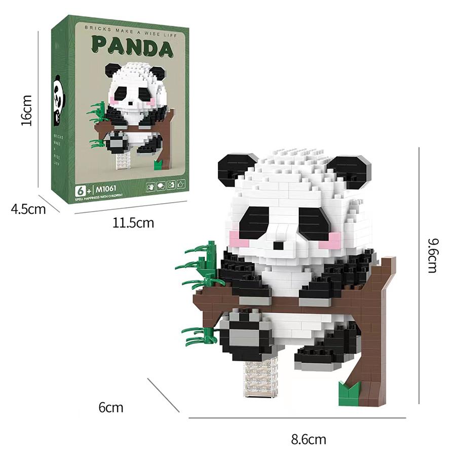 Kawaii Panda Series Micro Particle Building Block Creative Cute Animal DIY Assembled Models Bricks Toys For Kids Birthday Gifts