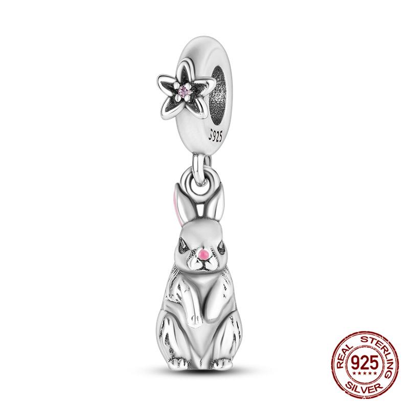 100% 925 silver Animal Series Bulldog Zebra Squirrel Charms Fit Original 925 Bracelet DIY Jewelry Making Women Gift