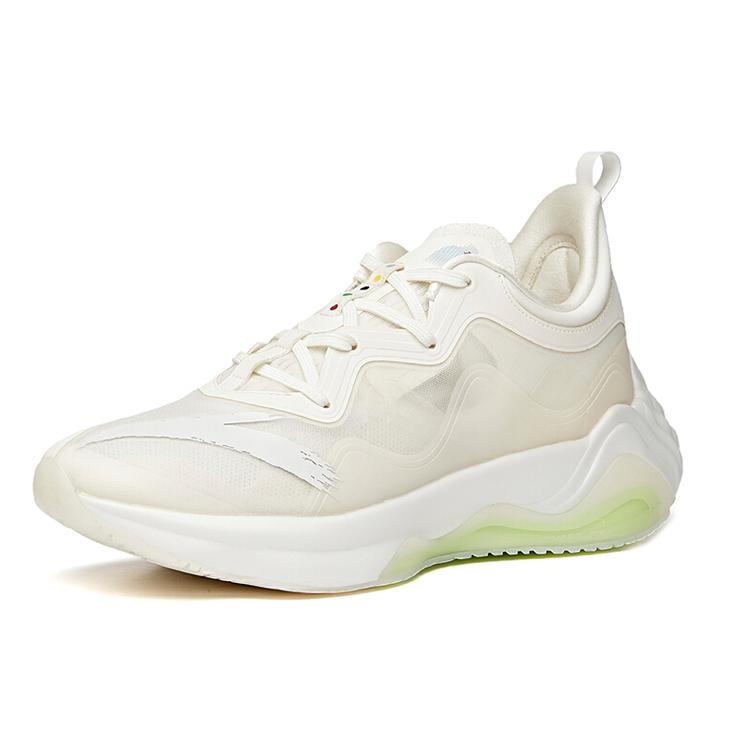 Anta Comfortable Cushioning Slip Resistant Abrasion Resistant Coverage Low Top Running Shoes Men's Ivory White 112035518A-3