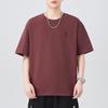 Short-sleeved T-shirt for Men's Summer New Embroidery 230g Heavy T-shirt Versatile Casual Five-point Sleeves