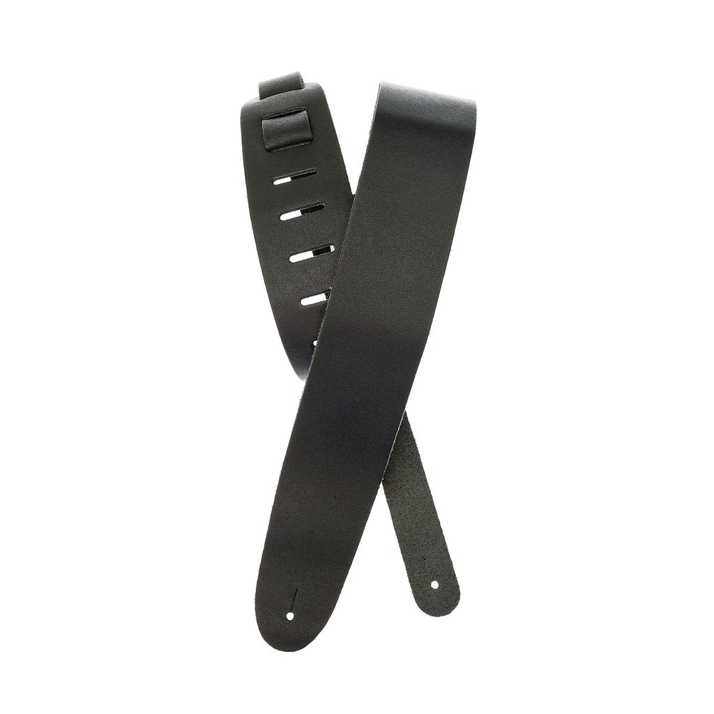 D'Addario Leather Guitar Strap, Black, 25BL00