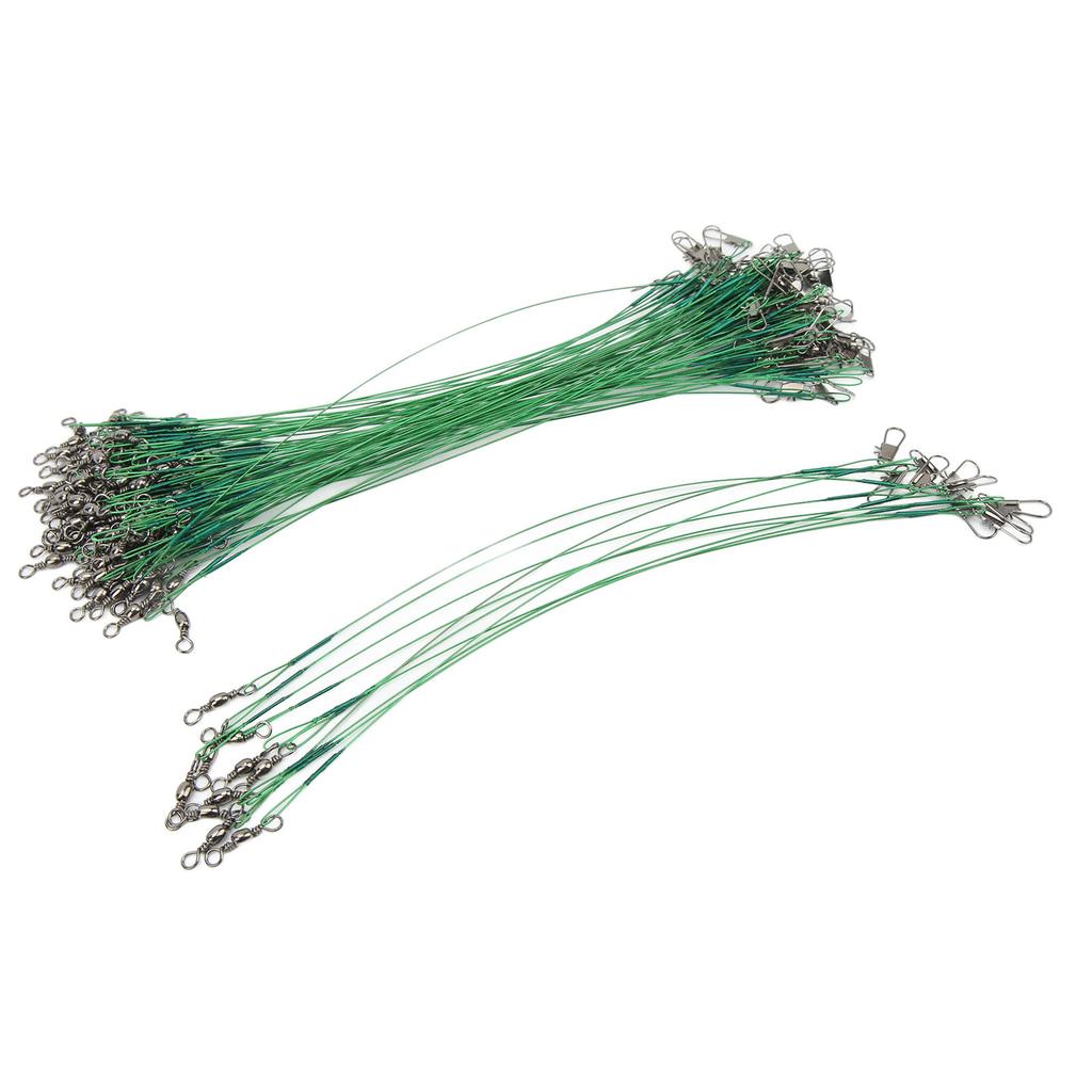 100PCS Fishing er Swivels Snap Anti Corroison Hard Steel Wire er for Saltwater 20cm  7.9in