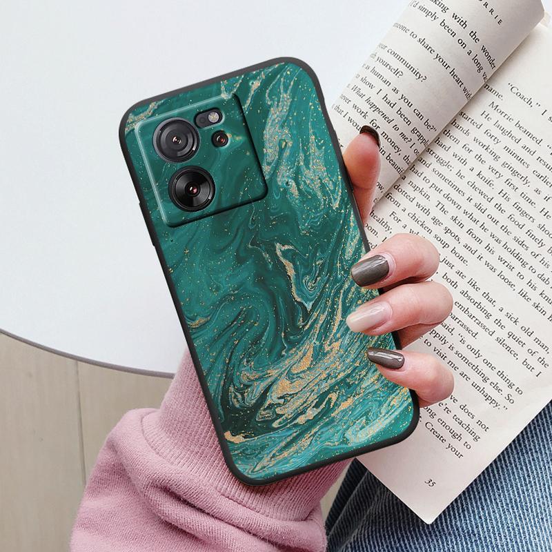 For Xiaomi 13T Pro Pink Gold Marble Art Fashion Phone Case Soft Silicone Funda Cover For Xiaomi 12T 11T 10T 12 Lite Coque Bumper