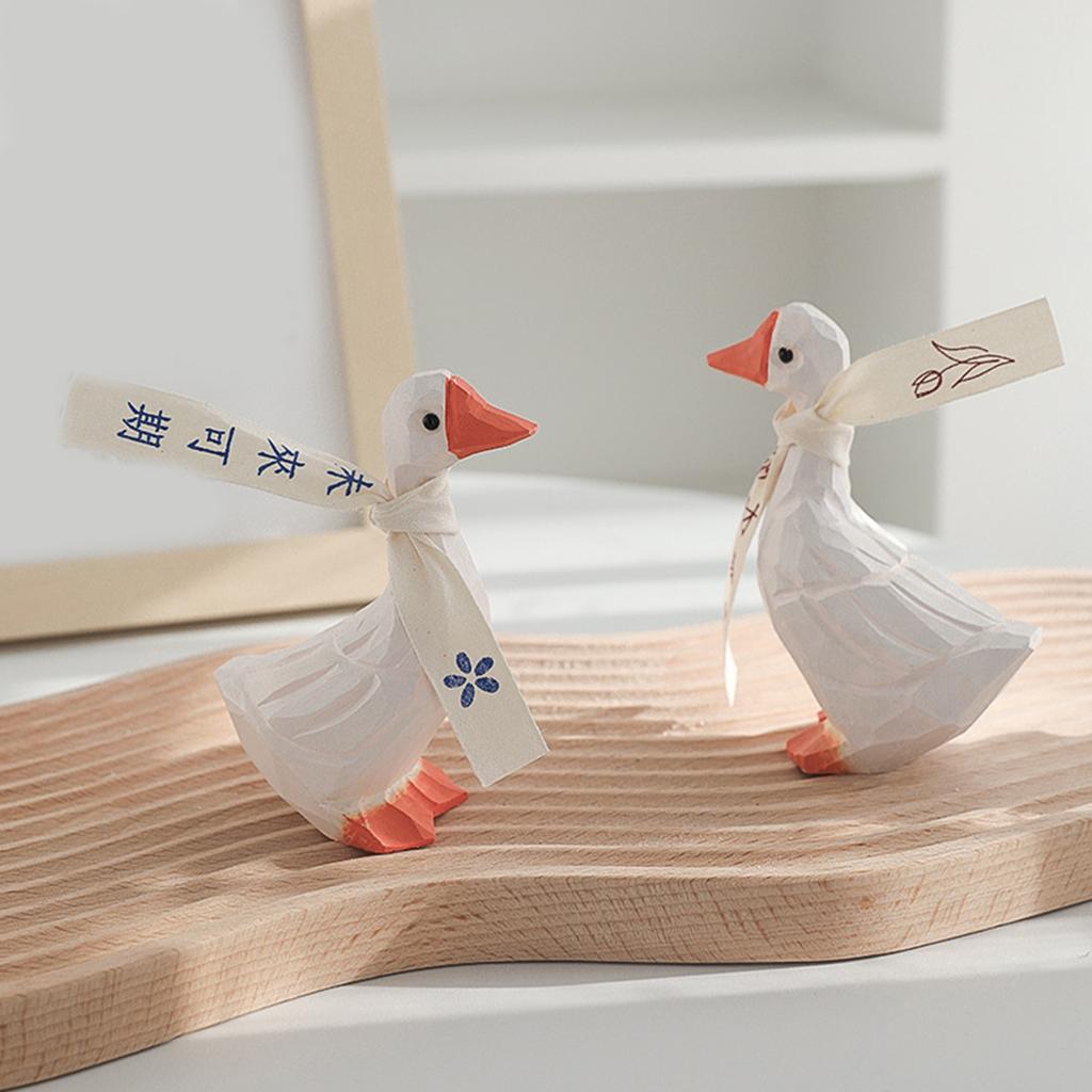 Weiße Entenornamente Gips Lebensechte Entenfigur Dekoration für Zuhause Shooting-Requisiten