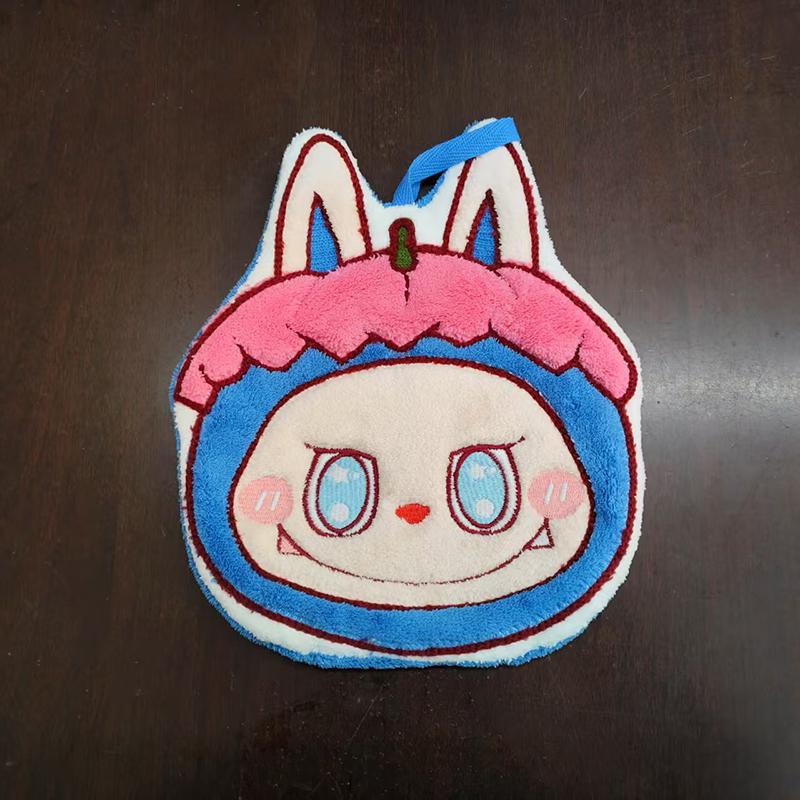 Cute Hand Towels Bathroom Thick Coral Velvet Handkerchief Children Cartoon Absorbent Hanging Towel Kawaii Hand Towel