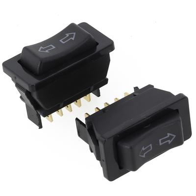 12V Car Use 2 Way Momentary Electric Aerial Up and Down Rocker Switches Set 2 with 5 Pins and Blue Backlit Keys