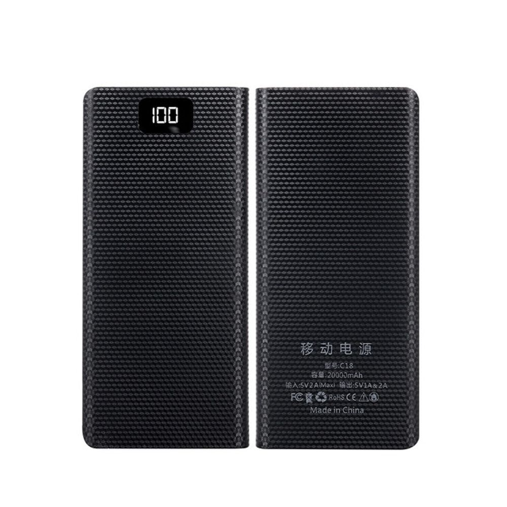 LCD Digital Display Battery Charger Box Power Bank Shell Power Bank Case Battery Storage Boxes чёрный